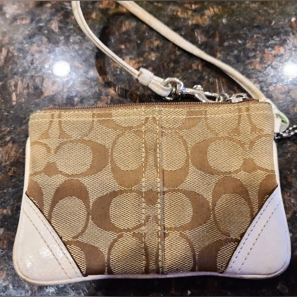 Coach Signature Small Wristlet Purse - Picture 1 of 8
